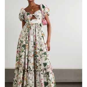 CARA CARA Payton cutout tiered floral-print cotton-poplin maxi dress size 0